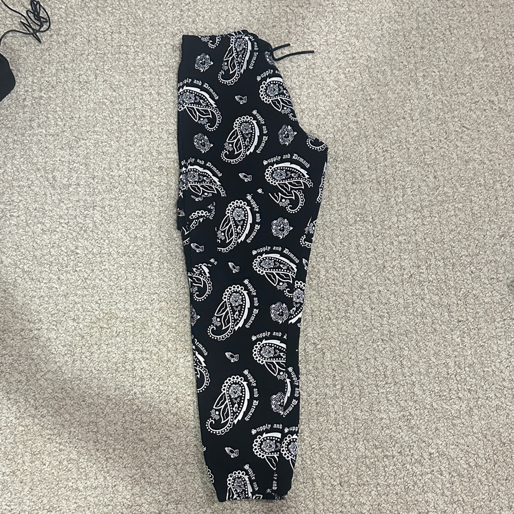 Black Paisley Print Women's Joggers